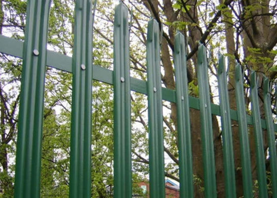 Recinto de valla de acero verde revestido con PVC con 2,4 mm de pale para la seguridad ferroviaria