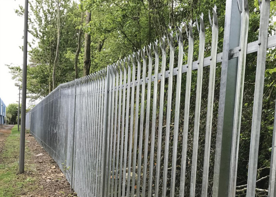 2.4m PVC galvanizado revestido de acero tubular verde cerca de la barandilla 65 * 2.5mm