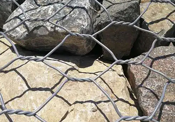Cajera de piedra revestida con zinc Caja de gavión cesta 60 * 80mm para la pared de contención